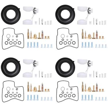 Imagem de Dfuorty 4 x Kit de reparo de carburador compatível com Honda V45 Magna/Sabre, para Magna/Babre/Interceptor 700 1982-1985 Diafragma e Carburador Flutuante Kit de reposição de reparo de carburador