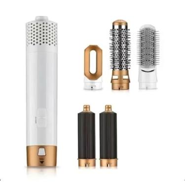 Imagem de Escova Modeladora Secador De Cabelo 5 em 1 - Branco/Dourado 220V Plug (EU)