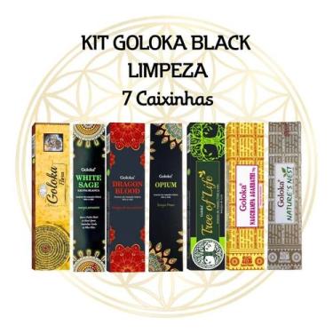 Imagem de KIT C/7 CX's - Incensos Indiano Goloka Linha BLACK Varetas, KIT LIMPEZ