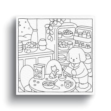 Imagem de Tela Canvas Para Pintar Com Desenho Infantil 30x30cm (Opção 10)