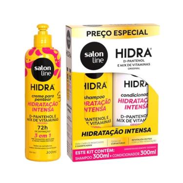 Imagem de Salon Line, Kit Shampoo, Condicionador e Creme para Pentear, Hidra D-Pantenol, Hidratação Intensa, Vegano - Para Todos os Tipos de Cabelos, 3 Unidades