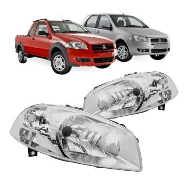 Imagem de Farol Palio Strada Siena 2008 A 2016 Mascara Cromada - Cn, Lado Direit