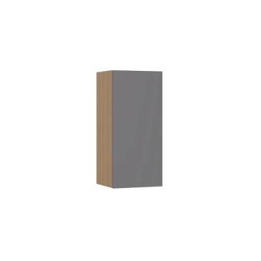 Imagem de Armário de Parede Modulado 40cm 1 Porta Slim Luciane, Freijó/Cinza Pur