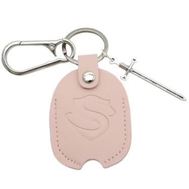Imagem de LVYOUME Capa para chave de carro, letra inicial, gancho prateado, capa universal para chaves quebradas, bonés para casa para homens e mulheres, Rosa-prata-S