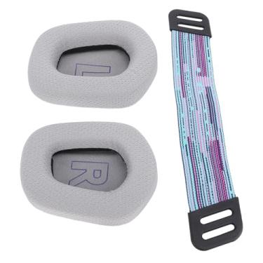Imagem de Diyeeni Almofadas de Orelha de Espuma de Memória Com Tiras de Face para a Cabeça, Almofadas de Malha Respirável, Acessórios de Substituição para Fone de Ouvido Sem Fio G733 e Fone de (Cinza)