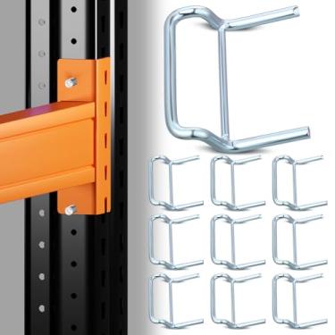 Imagem de MorningRo Pacote com 10 clipes de paletes de estilo antigo universal para paletes com trava de feixe de ferradura clipes de segurança para estrutura vertical em forma de gota para engajamento de