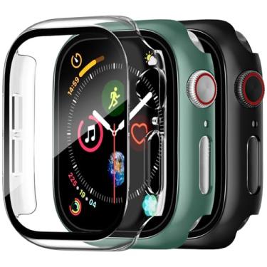 Imagem de Charlam: Pacote com 3 Capas para Apple Watch 42 mm, Resistente a Arranhões, Com Protetor de Tela para iWatch Séries 3/2/1, Preta, Verde-Pinho, Transparente
