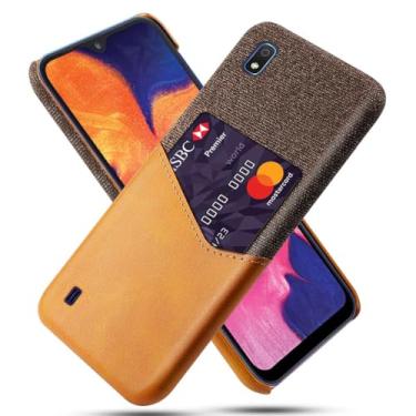 Imagem de Capa para Samsung Galaxy A10,Tela e tampa de couro PU,Anti-deslizante,Resistência à impressão digital,Caso de proteção de 360°com 1 slot de cartão atrás-Brown