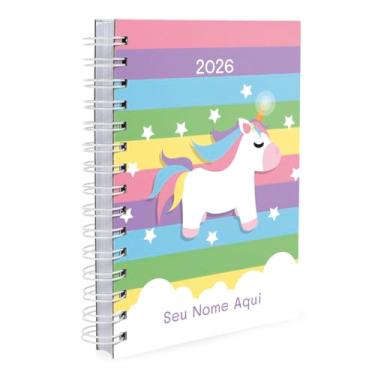 Imagem de Agenda 2026 Personalizada Fantasy Unicórnio Colorido