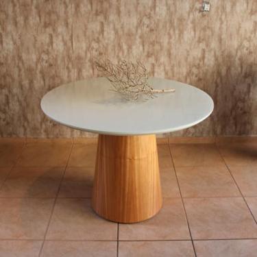 Imagem de Mesa Sala De Jantar Cone Tampo Laqueado Com Vidro 135cm