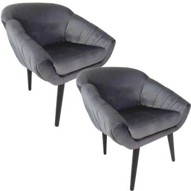 Imagem de Kit Duas Poltronas Giovana em Sued Premium - Sua Casa Decorações,  Cin
