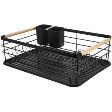 Imagem de Escorredor De Loucas Em Metal Viena Mek 43x32x14cm - Jolitex, Preto