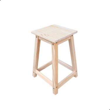 Imagem de Banco Madeira Maciça Banquinho Banco Baixo Natural Cru - Sem Marca