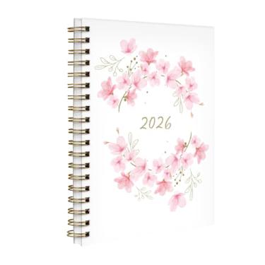 Imagem de Agenda 2026 Planner Semanal Floral Sakura Rosa Dourado