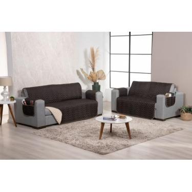 Imagem de Capa Protetora De Sofá 3 E 2 Lugares Geare Dupla Face Matelado Microfi