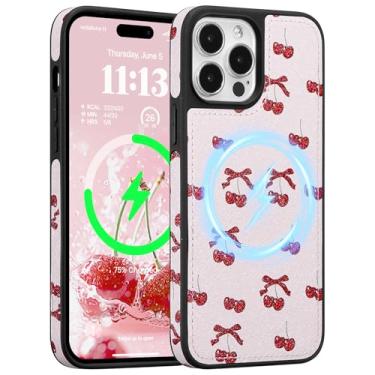 Imagem de ZCDAYE Capa para iPhone 13 Pro Max compatível com Magsafe, capa de telefone fofa de couro PU para mulheres e meninas, capa de telefone durável à prova de choque para iPhone 13 Pro Max (6,7 polegadas