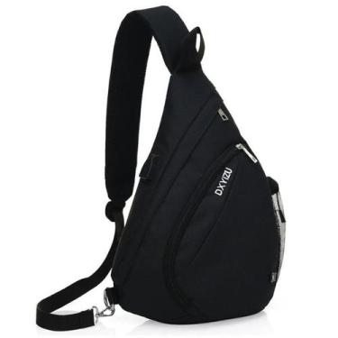 Imagem de Mochila Transversal Pequena com Entrada USB - TokShop, Preto