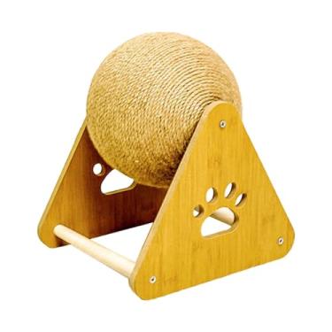 Imagem de Fenteer Arranhador de gato com bola, suprimentos para animais de estimação, garras de moagem, móveis de proteção, suporte estável, presente para amantes de, Grande