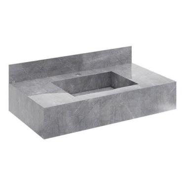 Imagem de Bancada em Porcelanato para Banheiro Completa Alto Padrão 80cm X 15cm 