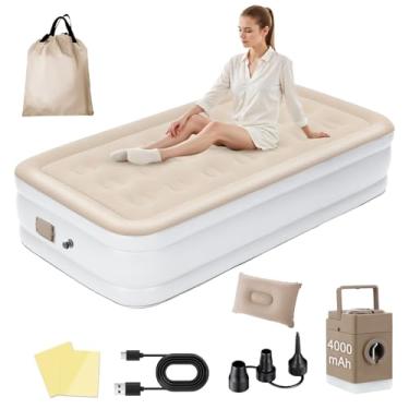 Imagem de Colchão Inflável de ar Queen Individual High,190cm×95cm×40cm, 2025 NEW Actualizar a Qualidade, com Bomba Rápida Inflação/Deflação, Terno Comfort, Camping, Viagem, Portátil Impermeável