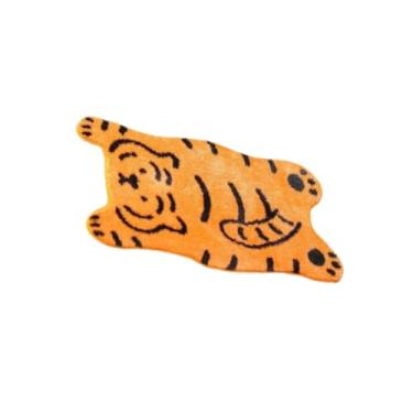 Imagem de Llazsybz Tapete com Estampa de Animais, Tapete para Porta, Decoração de Casa, Quarto, Sala de Estar, Cozinha, Laranja, Tamanho real