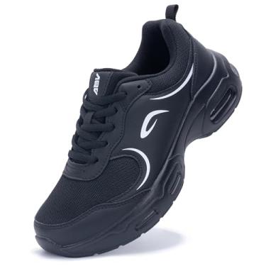 Imagem de Artlea Tênis de caminhada feminino, suporte de arco, fascite plantar, ortopédico, tênis de corrida e academia, Preto 1, 36