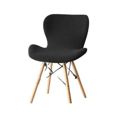 Imagem de Capa para cadeira borboleta, 1/4 unidades, simples, elástica, cor sólida, durável, para casa (A16, preto)