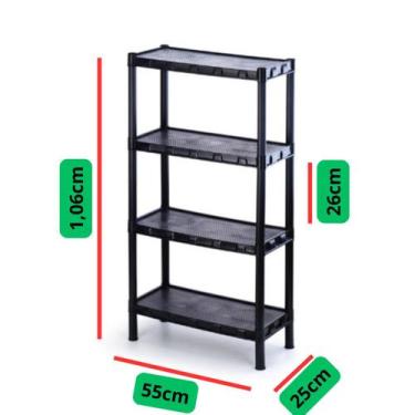 Imagem de Estante Prateleira 4 Andares Modular Organizador Multiuso Plástico Res