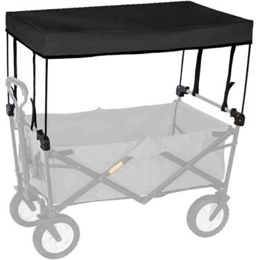 Imagem de Carrinho De Vagão Dobrável Toldo Dossel Carrinho Dobrável Ao Ar Livre Acessório De Carrinho Capa De Vagão Push Pull Para Jardim Praia, Black