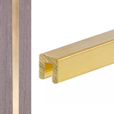 Imagem de Tira De Transição De Fichário De Costura De Latão De 1m, 5/6,5/8/10 Mm Faixa De Limiar Em Forma De U Ultra-estreita Para Piso, Conector De Lacuna De Parede De Porta, W 6.5mm(0.26") X H 5mm(0.2")