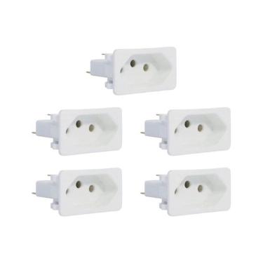 Imagem de 5 Tomada Margirius Para Cx. Embutir Padrão Weg 10/20A Branca