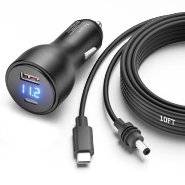 Imagem de Starlink Mini adaptador de carro de 3 m, conversor de elevação de 12 V para 20 V CC com 100 W, carregador Starlink Mini 12 V para isqueiro de carro Smart Boost 20 V 100 W com voltímetro suporta cabo