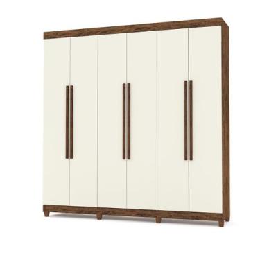 Imagem de Roupeiro Elegance 6 Portas Roupeiro de Casal Imbuia/Champanhe - Vila R