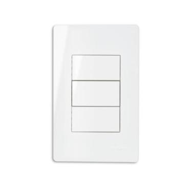 Imagem de Conjunto Placa 3 Postos com Módulos Cego Branco Infiniti Margirius, br
