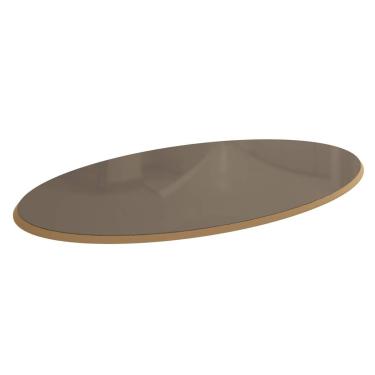 Imagem de Tampo Mesa Sala de Jantar Madeirado c/ Vidro TA61 Jantar/Premium Redondo 180X105cm Freijo/Bronze - Kappesberg