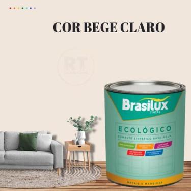 Imagem de Esmalte Sintético Brasilux Base Água Ecologico Cor Marrom 800ML Brilha