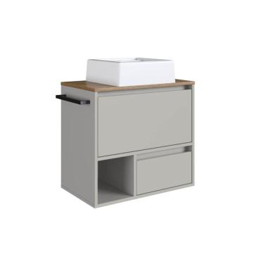 Imagem de Gabinete Suspenso 60cm Arenas Cuba Nicho Toalheiro e Gaveta BH8050MACUBA