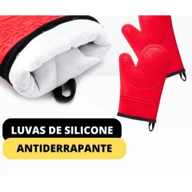 Imagem de Luva Térmica Para Forno Cozinha Par De Luvas Com Forro Para Fogão De S