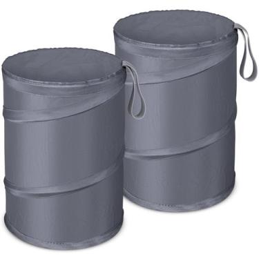 Imagem de Car Trash Can Kincown Dobrável, 2 pacotes para veículo, cinza