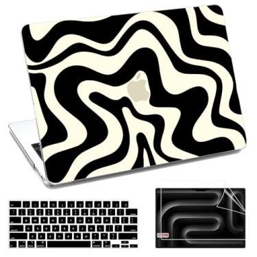 Imagem de QJUZO Capa para MacBook Pro 14 polegadas 2025-2021 modelos M4/M3/M2/M1 A3401/A3185/A3112/A2992/A2918/A2779/A2442, capa rígida protetora com protetor de tela + capa de teclado para MacBook Pro 14