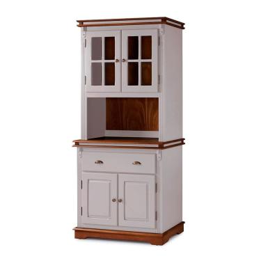 Imagem de Cristaleira Arca e Oratório 4 Portas 1 Gaveta Manchester 2002 Linz Móveis - Off White/Imbuia