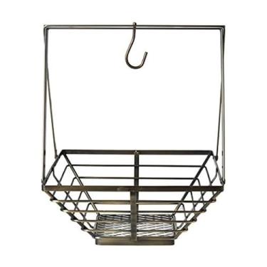 Imagem de Gourmet Basics by Mikasa Cesta rústica com gancho de banana, tamanho único, latão