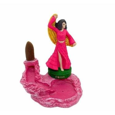 Imagem de Incensário Cascata Cigana Rosa 13 Cm Resina - Lua Mística - 100% Origi