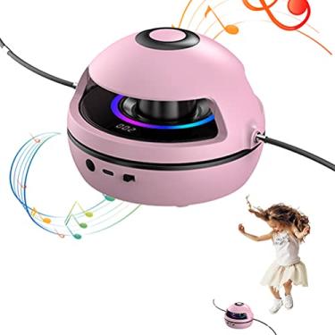 Imagem de ZJchao Corda de Salto Elétrico Com Controle Remoto Ajustável 1-10 Níveis de Velocidade Anti Skid Pad Counting for Kids Adults Indoor Gym Party Outdoor Gym (PINK)