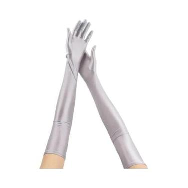 Imagem de Luvas Longas de Elastano para Mulheres - 52cm, Elegantes e com Proteçã