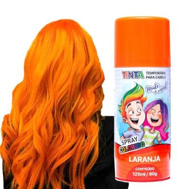 Imagem de Tinta Laranja Temporária Infantil Adulto Festa Cabelo Maluco - Importu