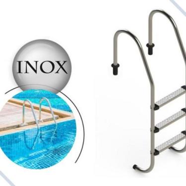 Imagem de Escada Piscina 3 Degraus Em Aço Inox - Inaqua