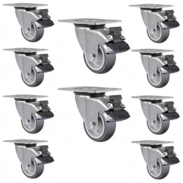 Imagem de Rodizio Giratório Grande 3 Polegadas Com Freio Para Carrinho - Novex