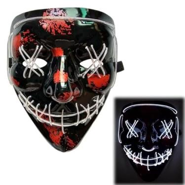 Imagem de LED Purge Mask, Halloween Costume Light Up Glowing DJ Party Mask, White