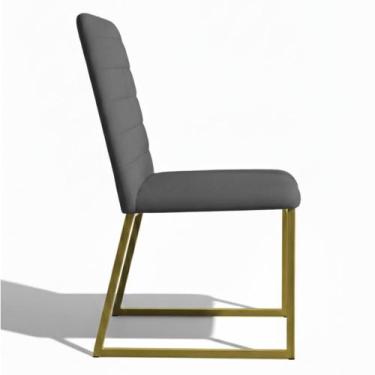 Imagem de Cadeira para Sala de Jantar Mona Veludo Base Ferro Dourado - Anifer